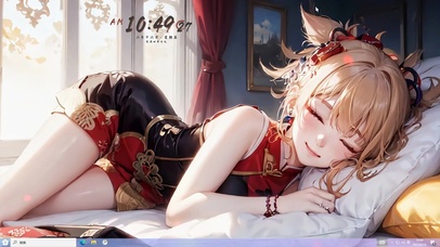 4k金发可爱旗袍宵宫美少女