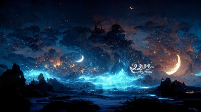 4K 唯美治愈夜晚星空银河