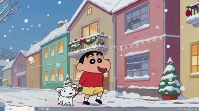 悠闲遛狗小新主题