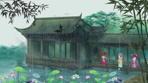 复古中国风水墨画