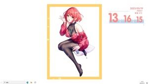 二次元 红发美女 性感黑丝
