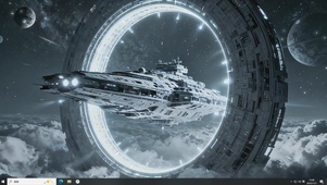 宇宙飞船穿越时空门