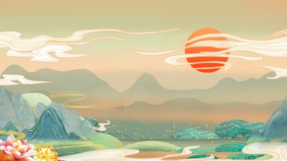 4k国潮唯美日出