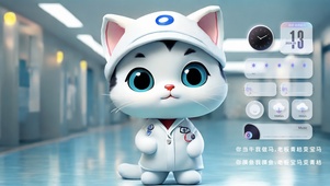 猫咪 喵星人 超清萌版小白猫 