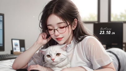 温馨小清新居家女孩