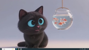 可爱逗鱼小猫主题