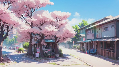 樱花树下的静谧时光