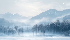 冬日白雪山林