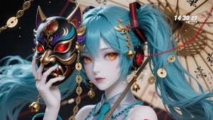 油纸伞下初音