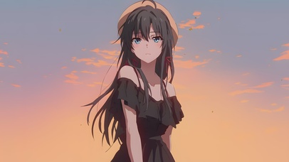 二次元吊带裙少女