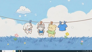 晾衣绳上的萌物派对