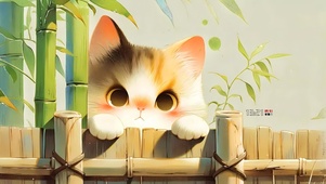 篱笆上的猫咪