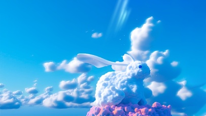 云朵兔子 4K简约壁纸