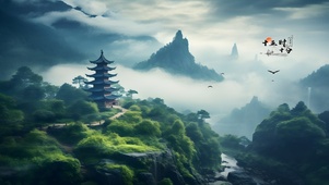4K 浓雾山林