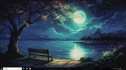 月伴湖夜-桌面主题