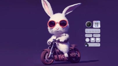 酷炫机车小兔子