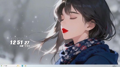 长发女孩桌面主题