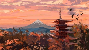 秋景富士山