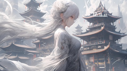 4K 烟雨中的少女