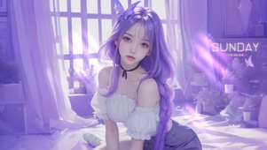 浪漫紫色女孩