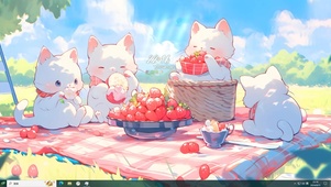 秋游野餐猫咪