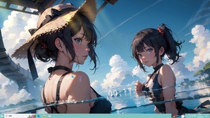 海边度假少女