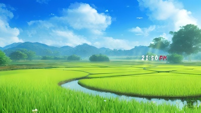 4k唯美治愈稻田