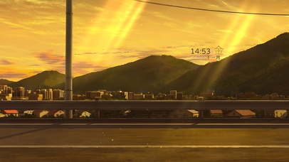 唯美治愈日落黄昏城市公路高山