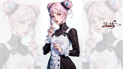 4K性感Ai丸子头女仆美女