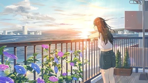 阳台女孩