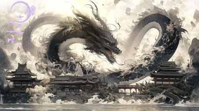 4K高清中国龙墨水画