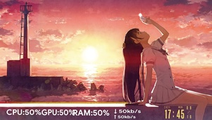 夕阳下的海边女孩