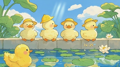 夏日清凉小黄鸭