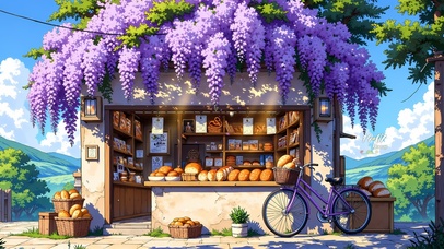 紫藤树下便利店