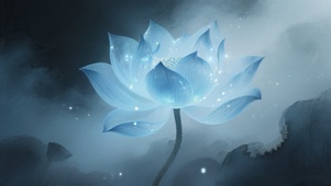 水墨青莲
