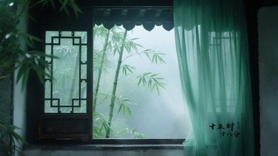 雨后的青竹小轩