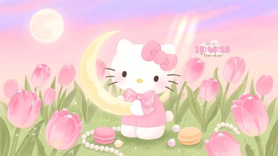粉色郁金香凯蒂猫