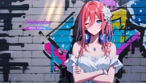 涂鸦墙可爱少女