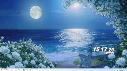 夜景海景树木桌面主题