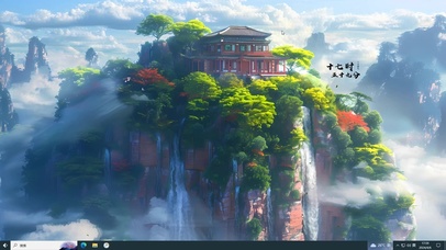 高山瀑布古亭 4K