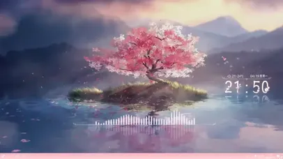 樱花（含时钟、音乐频谱）