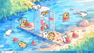 冰箱夏日狗狗