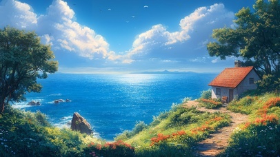 护眼海边小屋