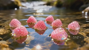 清新溪流草莓