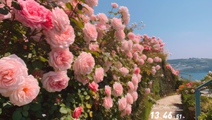 清新粉色玫瑰花