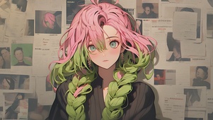 二次元卡通画报少女