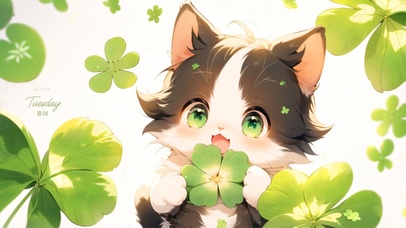 四叶草可爱猫咪