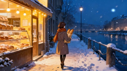 冬夜温馨面包店