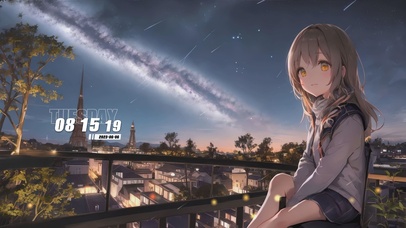 星空下女孩