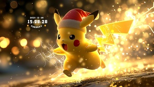 一路火花带闪电的皮卡丘